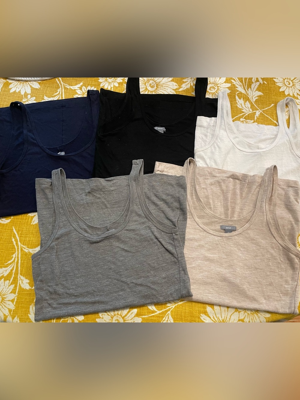 aerie Women’s Tank Top Set — Black, Navy, White, Gray, Beige